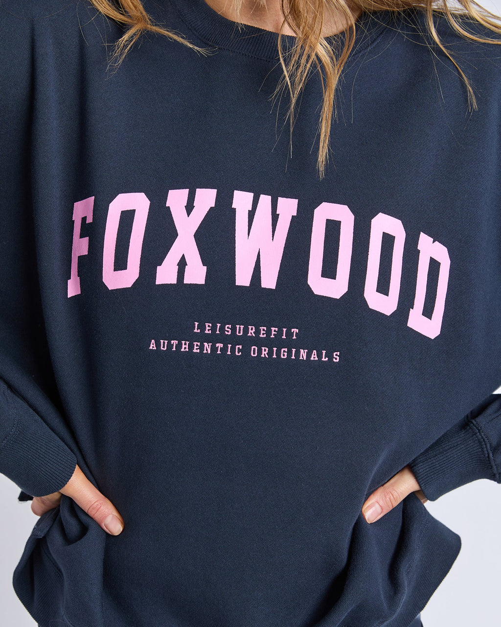 Foxwood Interval Crew- Navy & Pink