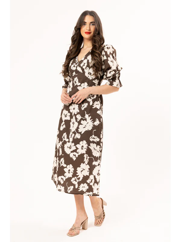 Inviting Dress-Mocha Bloom