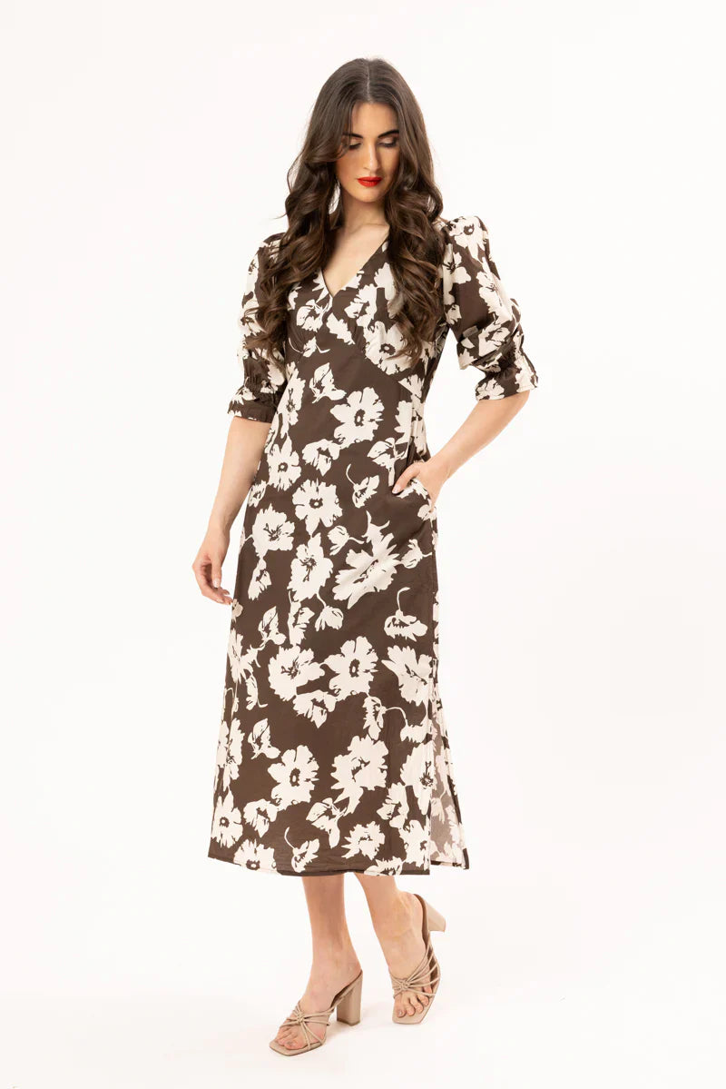 Inviting Dress-Mocha Bloom