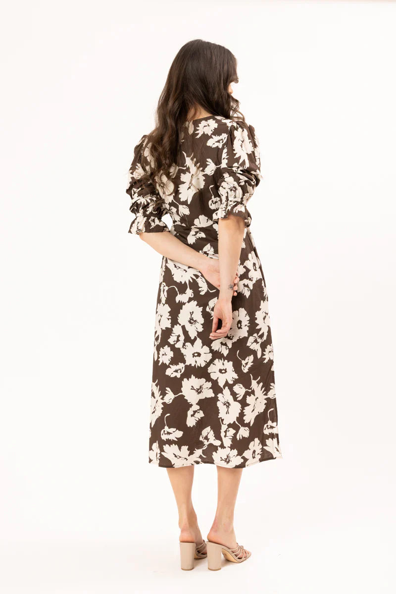 Inviting Dress-Mocha Bloom