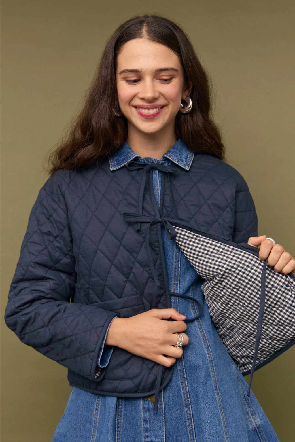 Jo Reversible Jacket- Navy & White