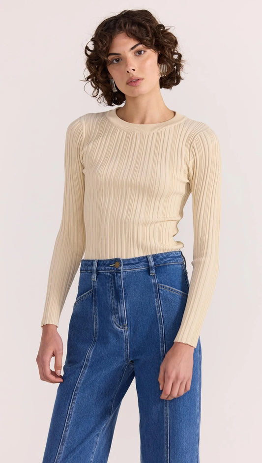 Kyra Rib Top - Ecru