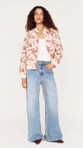 Leona Puffer Jacket -Wine/Cream