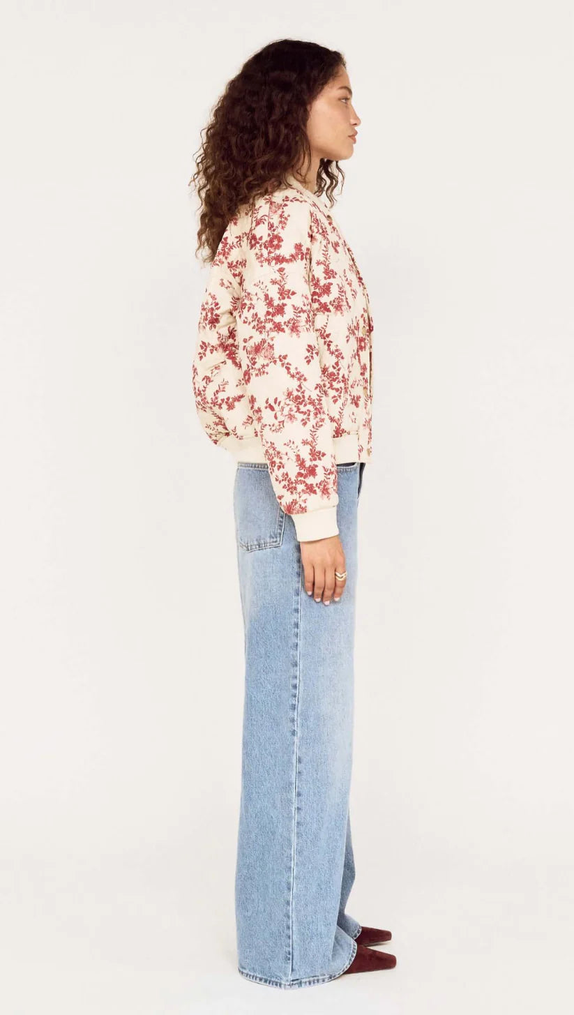 Leona Puffer Jacket -Wine/Cream