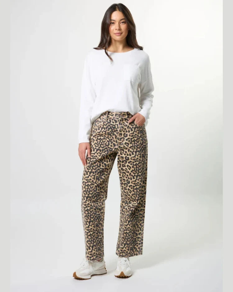 Carson Barrel Jean- Leopard