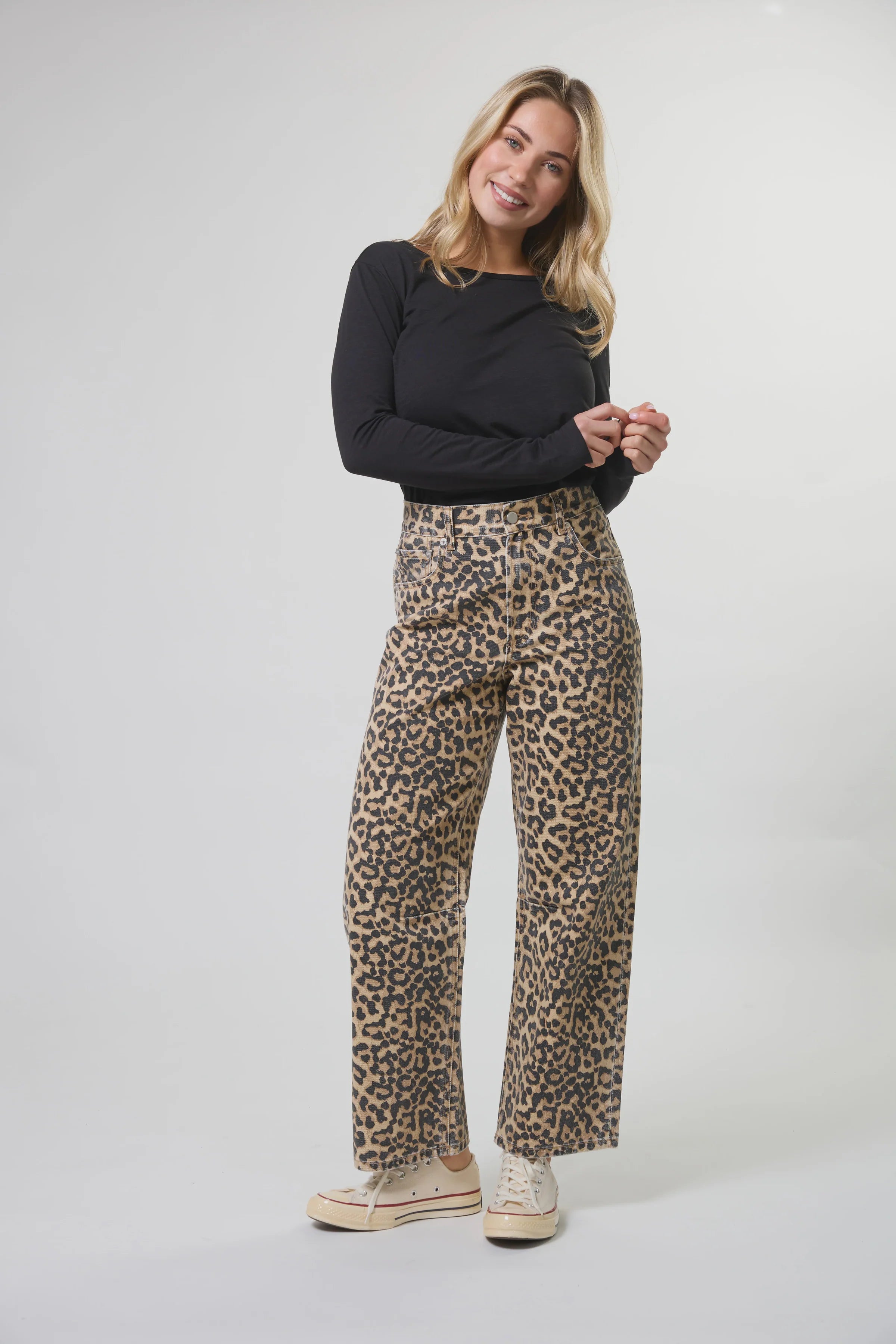 Carson Barrel Jean- Leopard