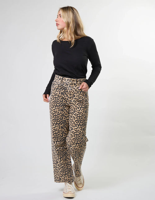 Carson Barrel Jean- Leopard