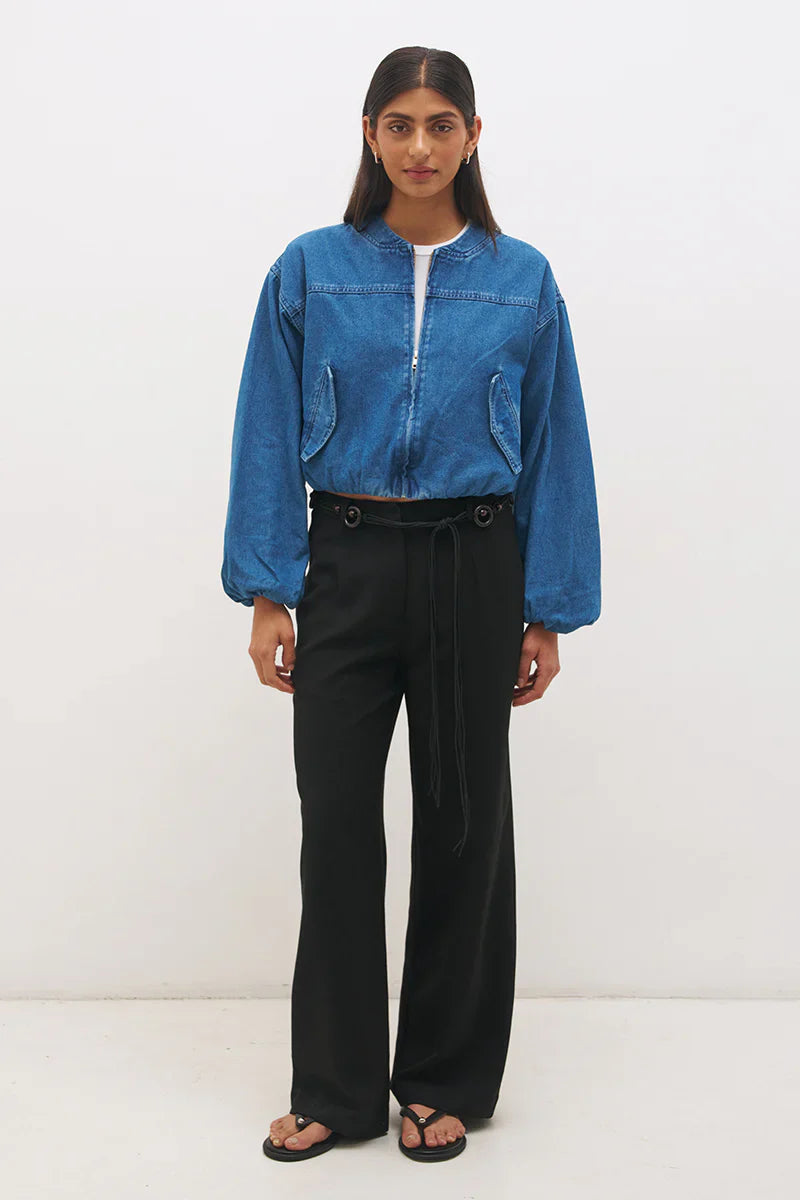 Mabel Bomber Jacket (Mid Blue)