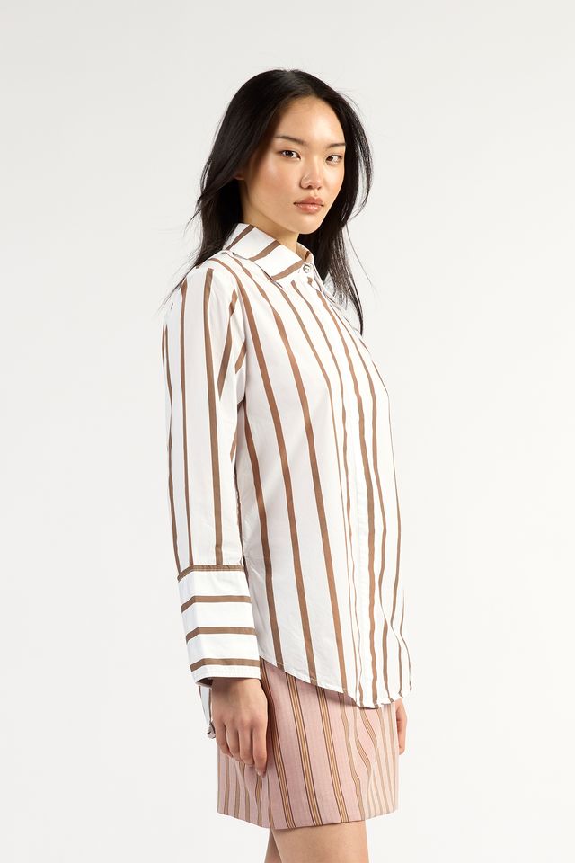 Mark Shirt- Choc Stripe