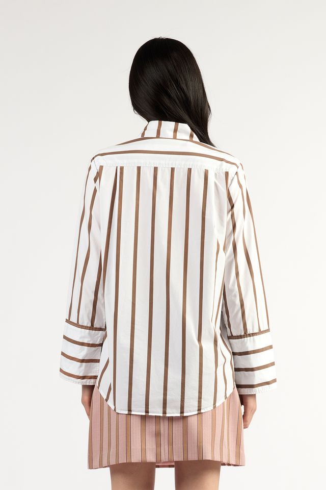 Mark Shirt- Choc Stripe