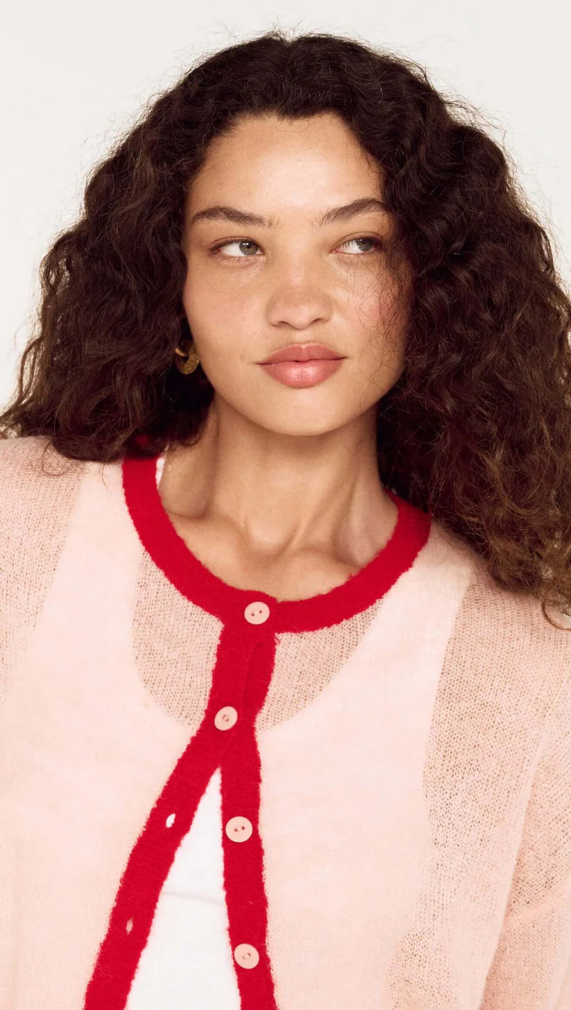 Naria Cardi -Pink/Red