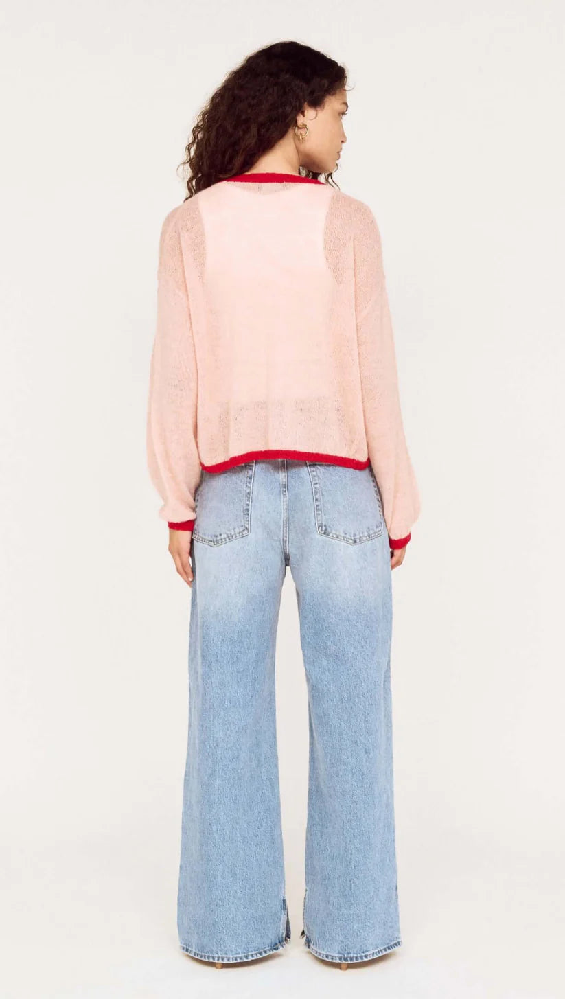Naria Cardi -Pink/Red
