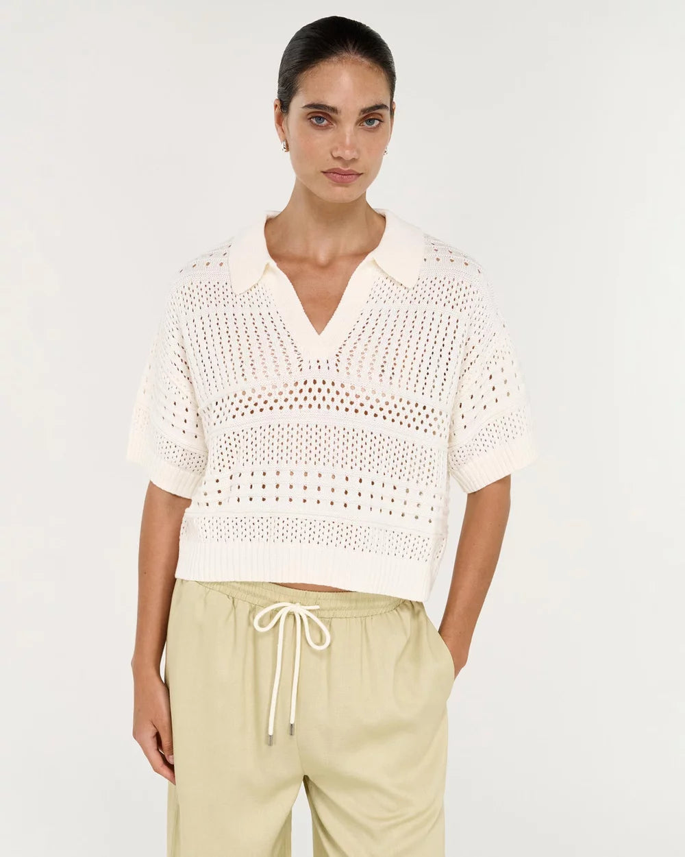 Nova Crochet Polo Knit