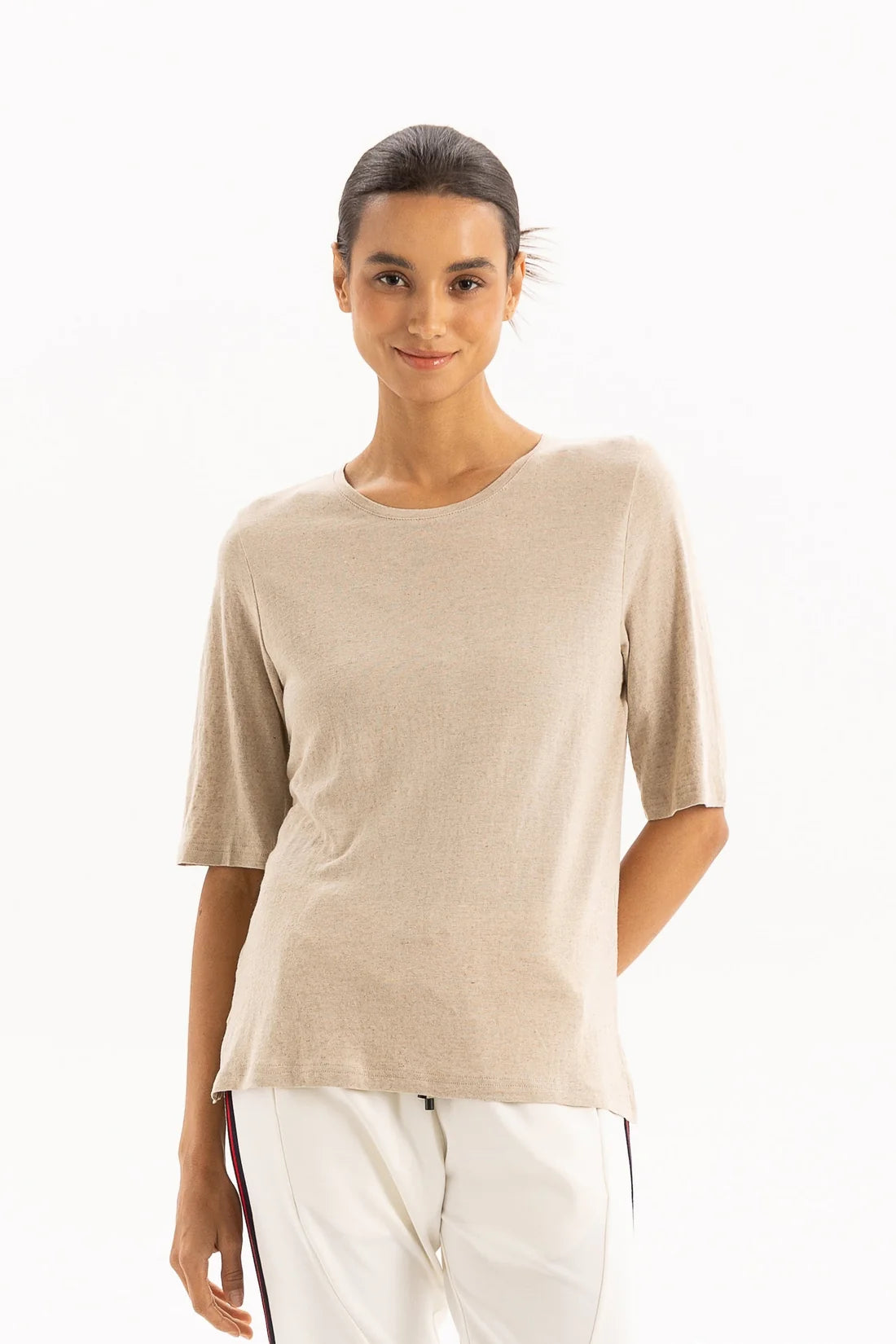 Linen Tee- Oatmeal