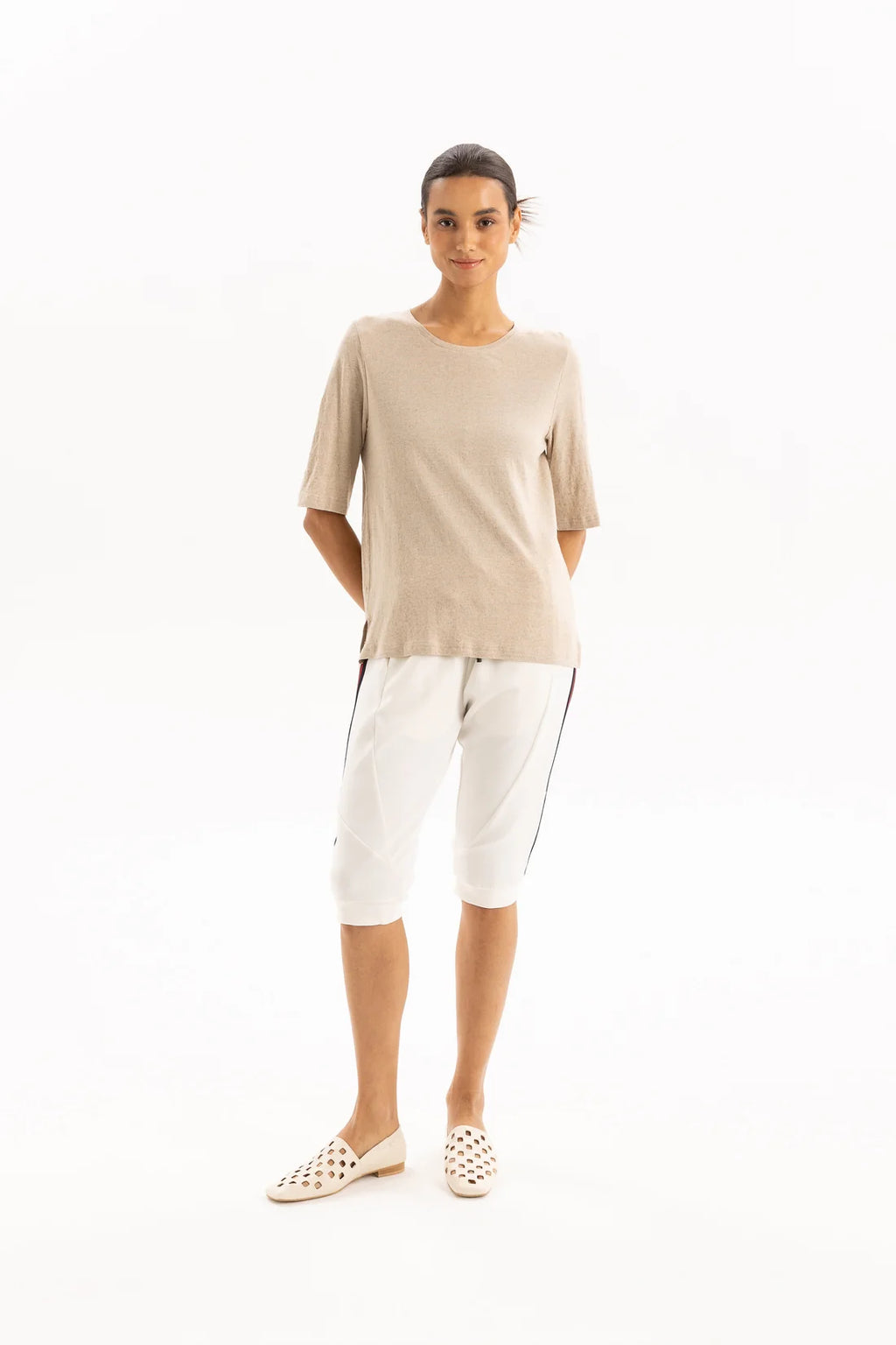 Linen Tee- Oatmeal