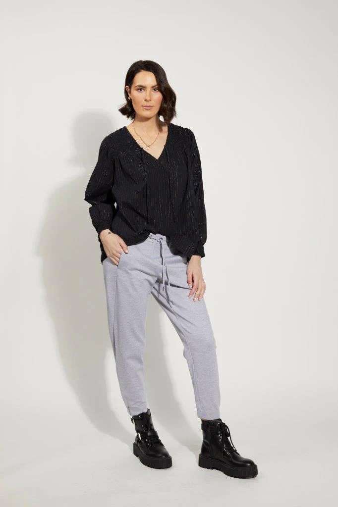 Ingrid Top | Metallic Stripe