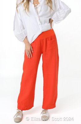 Elizabeth Scott Linen Pants - Tangelo