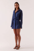 Quinn Shirt Dress (Mid-Wash Blue)