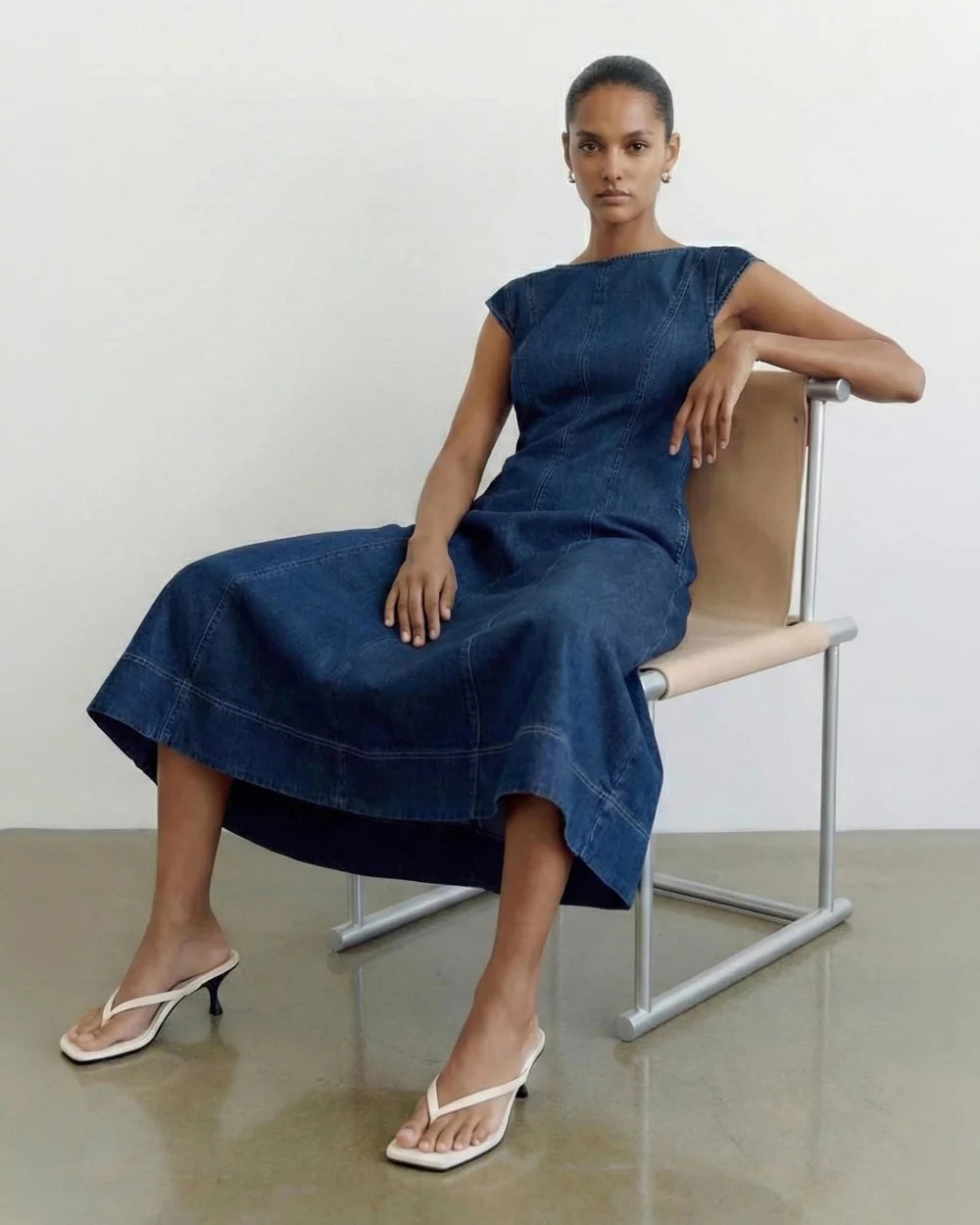 Roma Chambray Midi Dress
