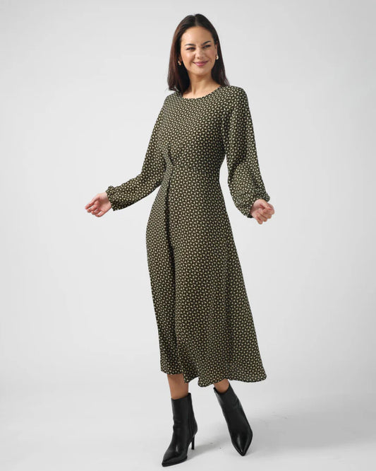 Sahra Dress - Olive Mosaic