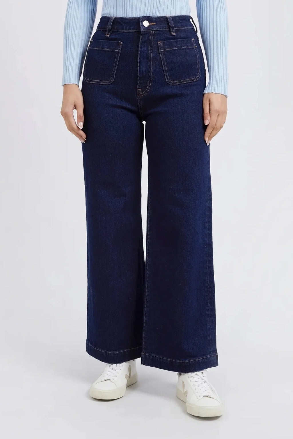 Sarah Wide Leg Jean- Dark Blue