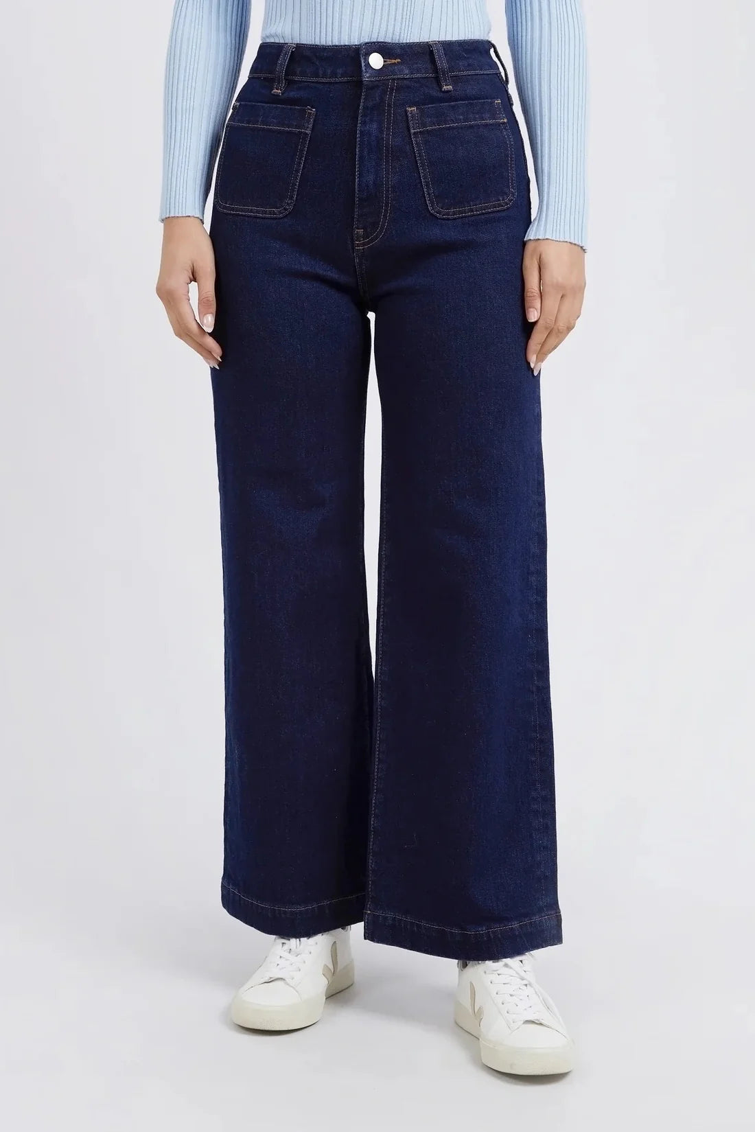 Sarah Wide Leg Jean- Dark Blue