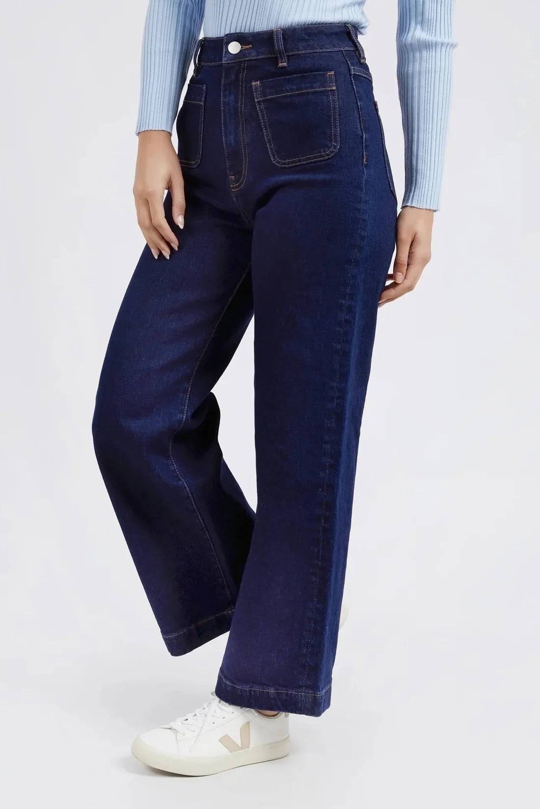 Sarah Wide Leg Jean- Dark Blue