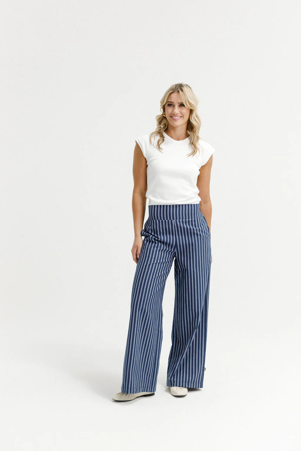 Sawyer Pants-Navy Stripes
