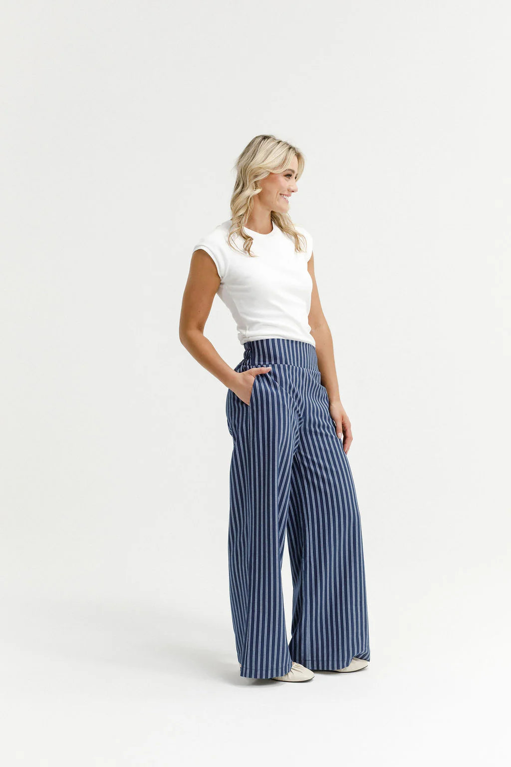 Sawyer Pants-Navy Stripes