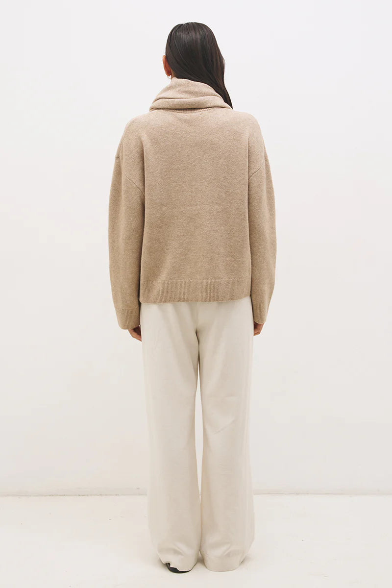 Scarf Knit Jumper- Natural