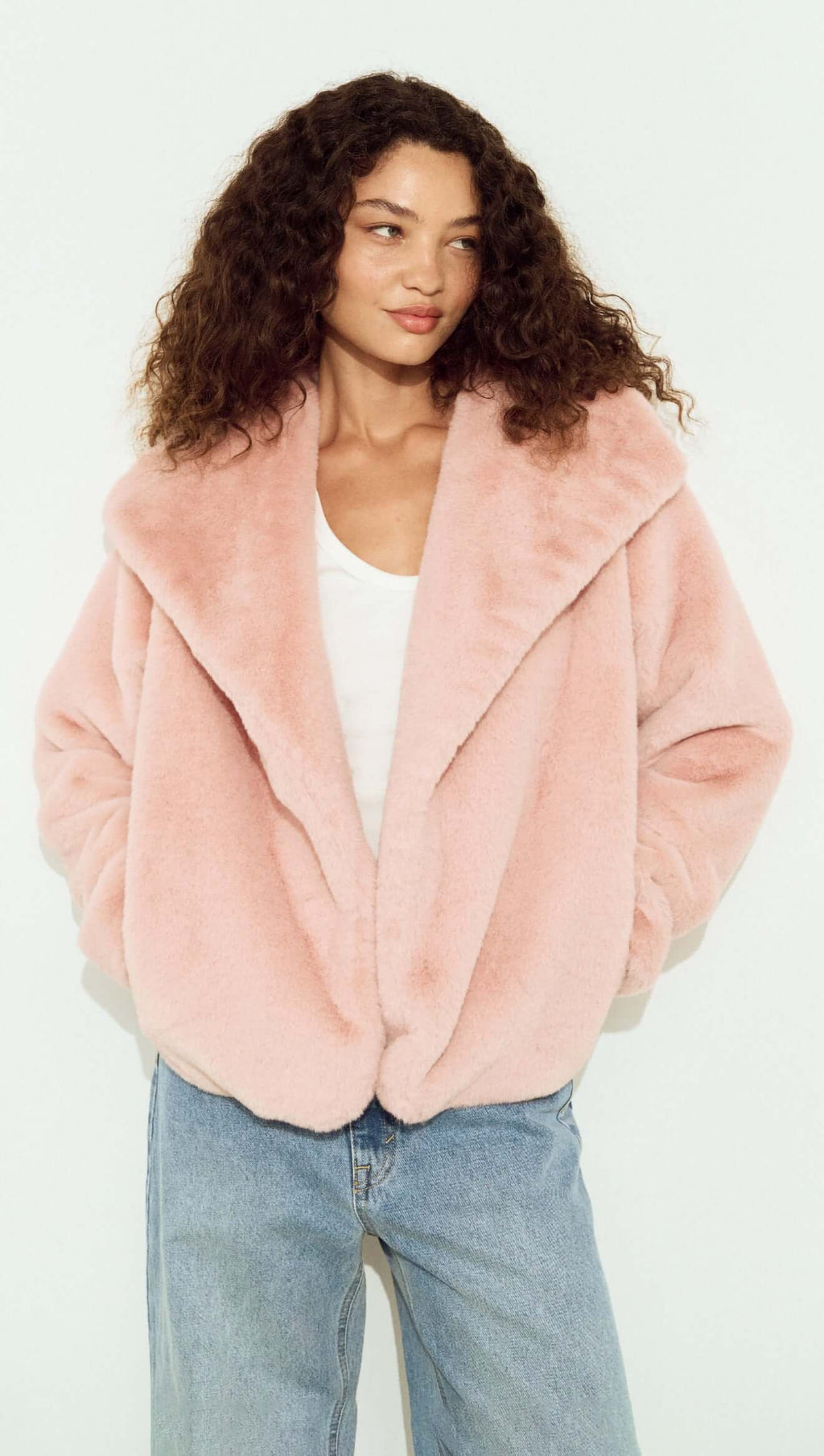Sigrid Faux Fur Coat- Dusty Pink