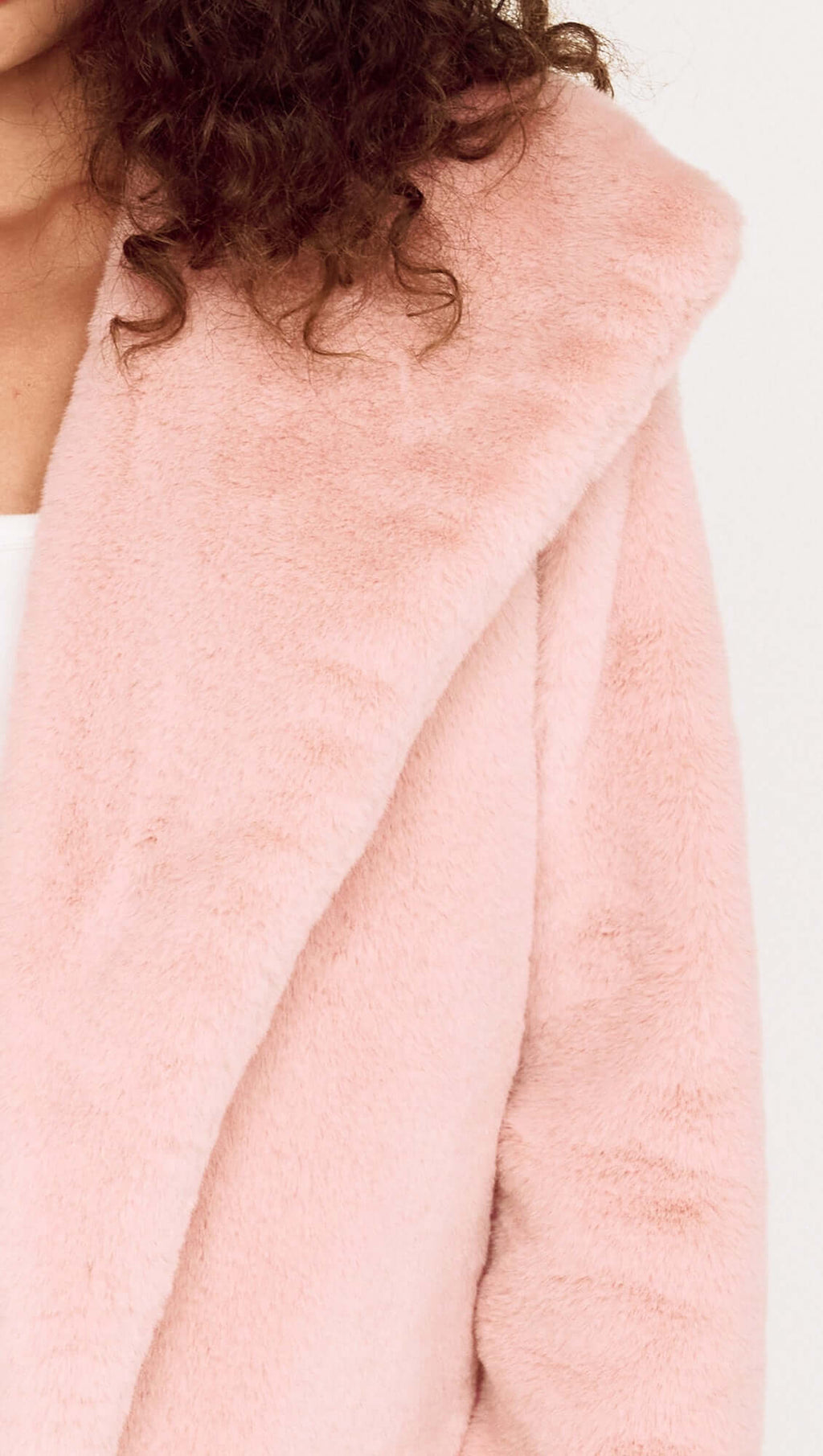 Sigrid Faux Fur Coat- Dusty Pink