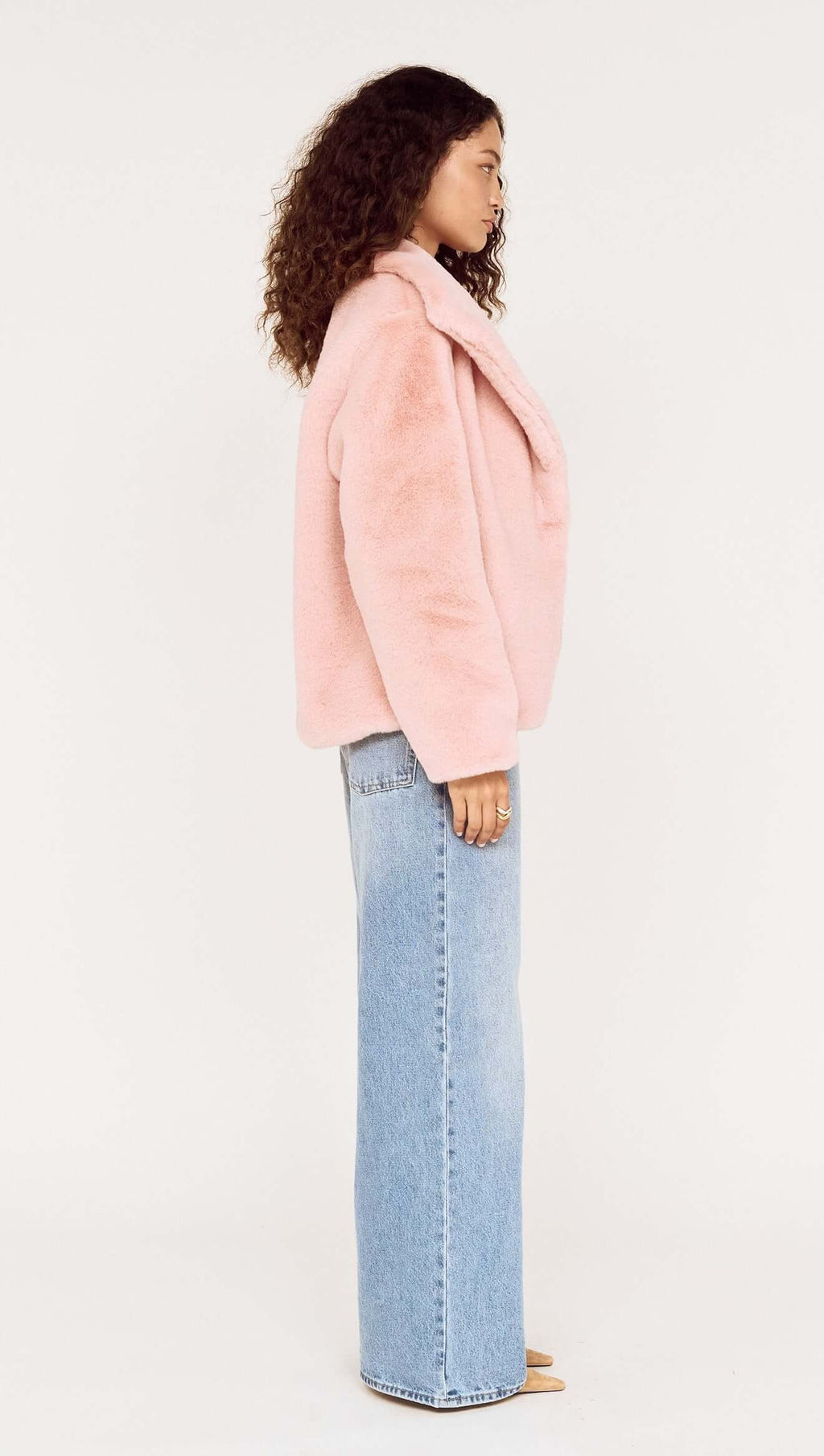 Sigrid Faux Fur Coat- Dusty Pink