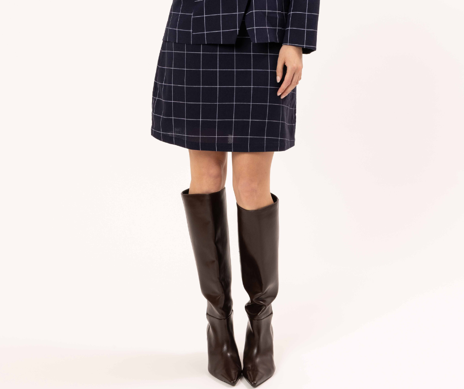 Boutique Skirt- Blue Check