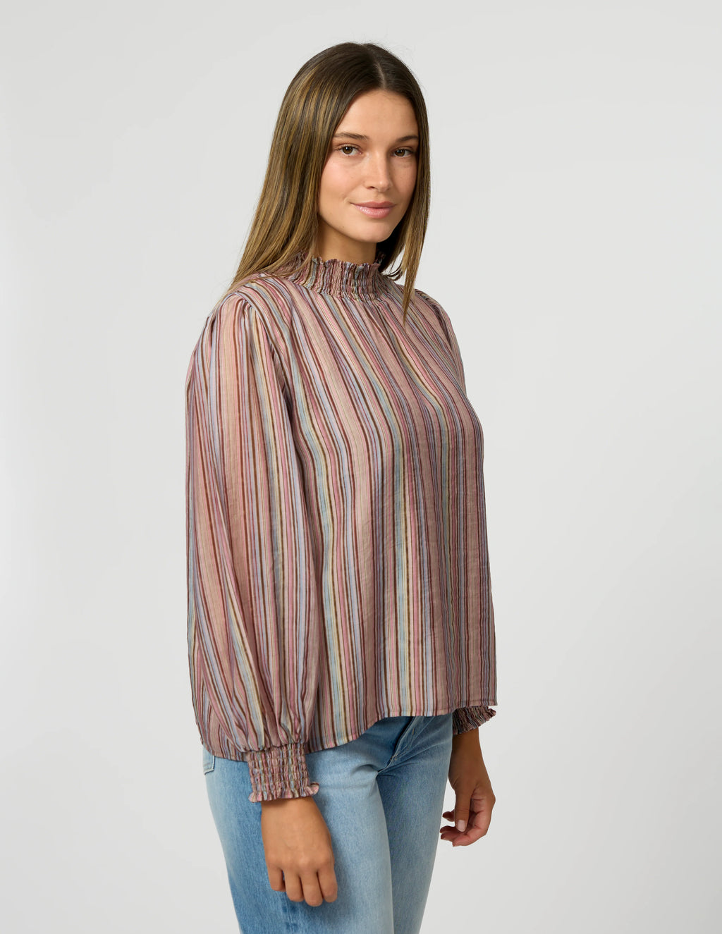 Slyvie Blouse- Pastel Stripe