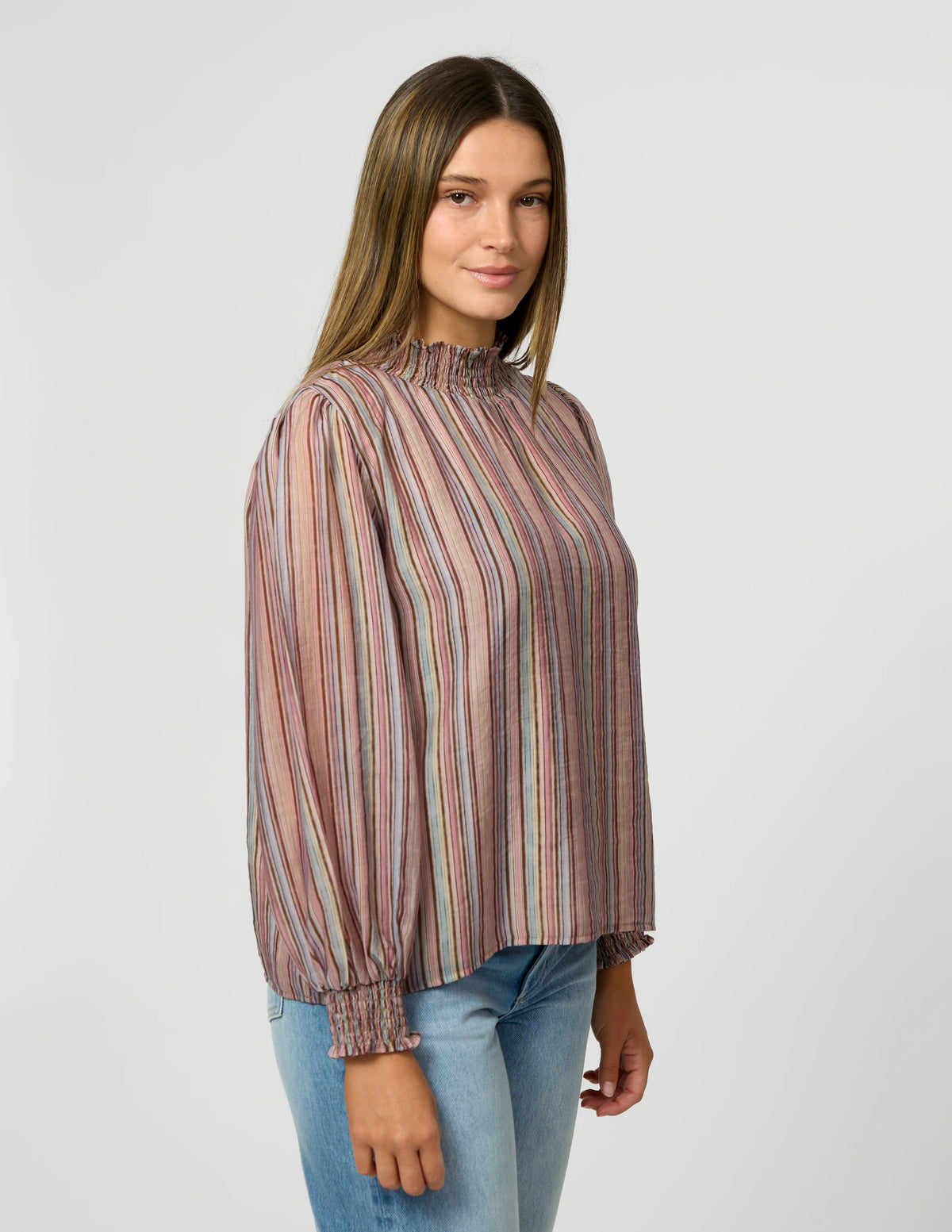 Slyvie Blouse- Pastel Stripe
