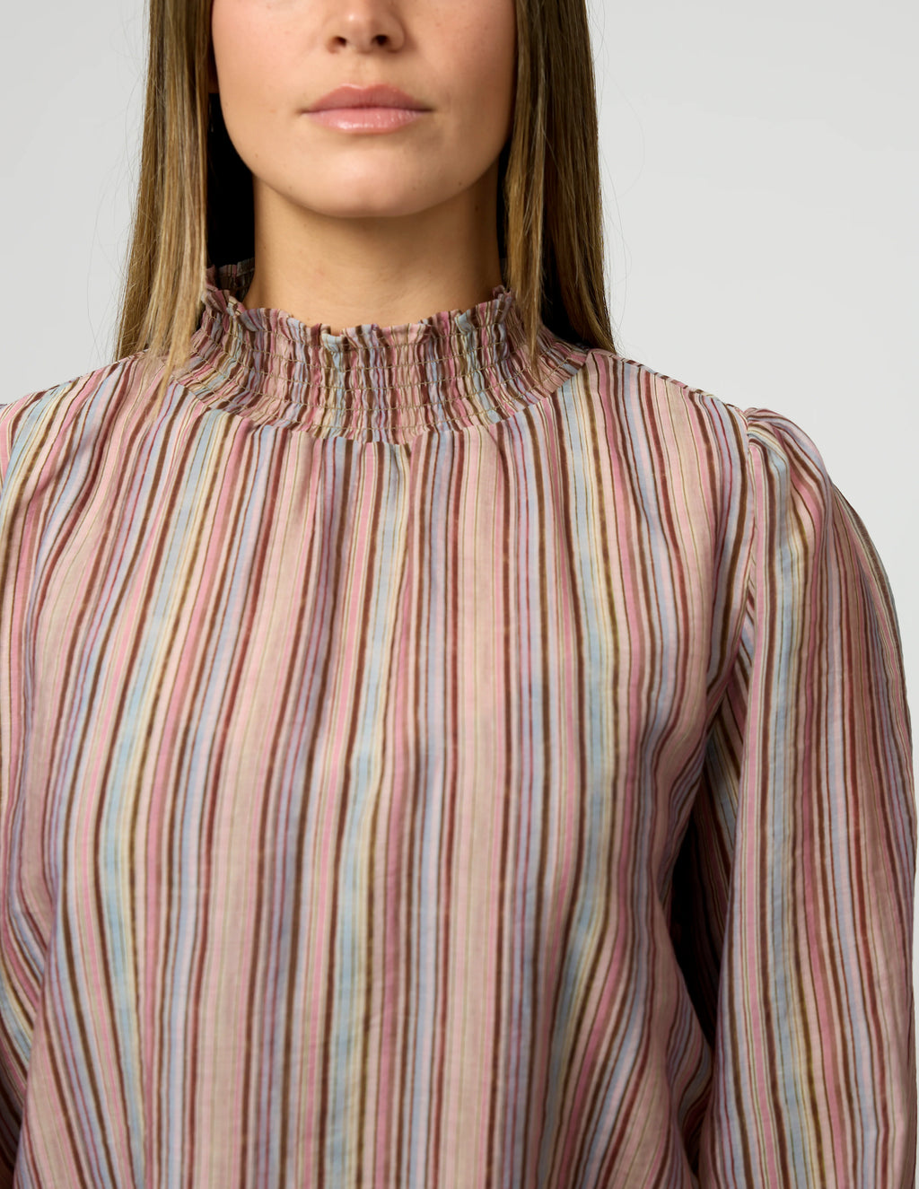 Slyvie Blouse- Pastel Stripe