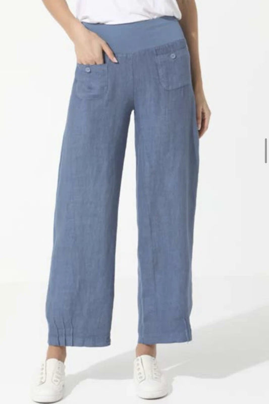 Elizabeth Scott Linen Pants | Dark Denim