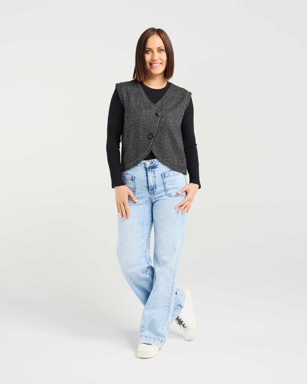 Verona Vest-Stone Plaid