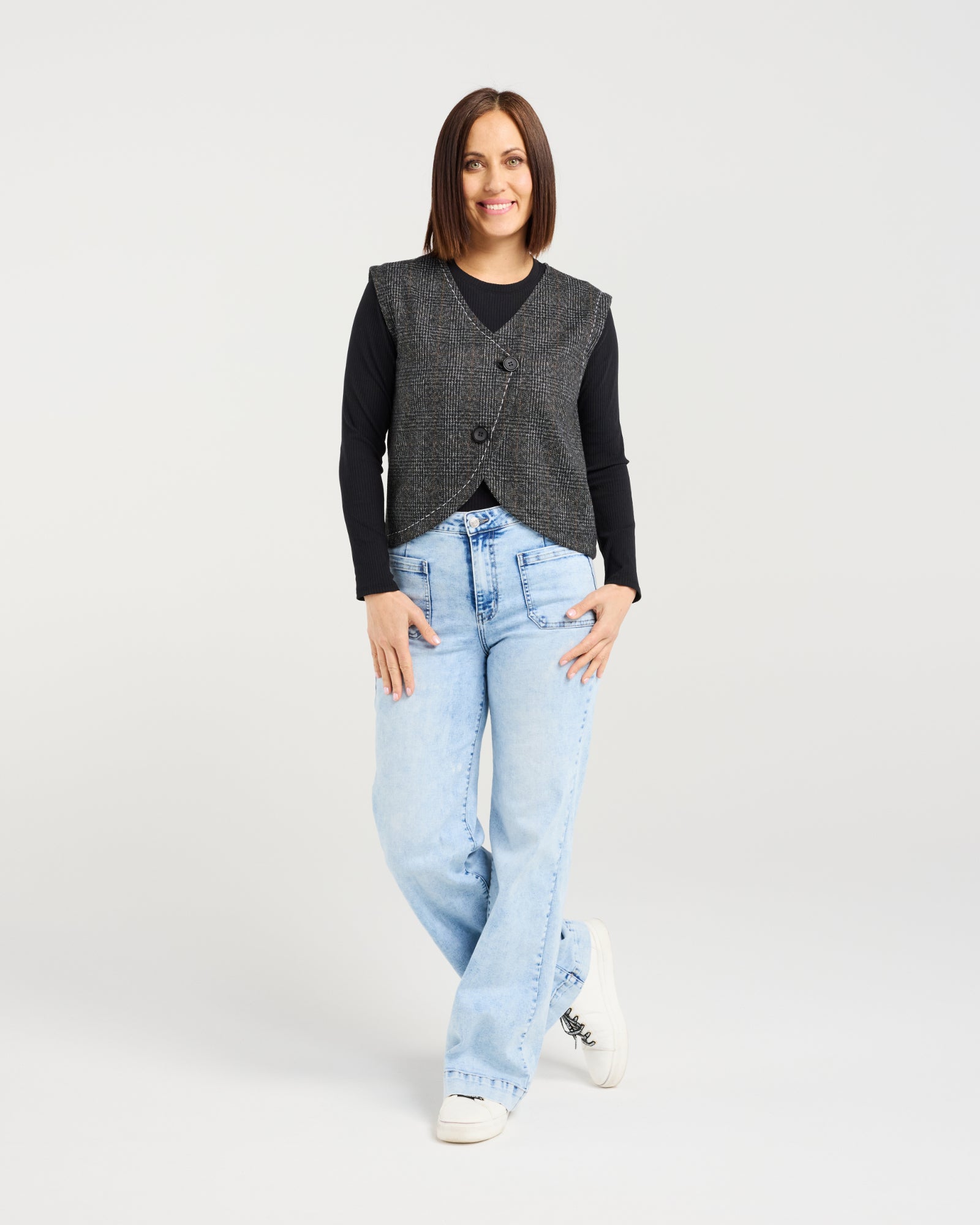 Verona Vest-Stone Plaid