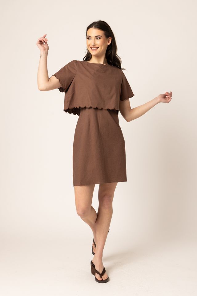 Ladies Day Mini Dress- Walnut