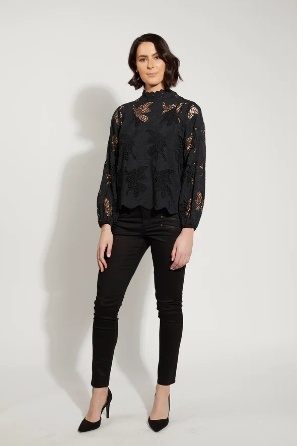 Anglaise blouse | Black
