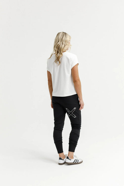 Apartment Pants - Winter Weight - Black with white X outline