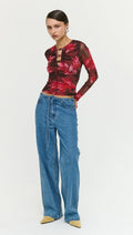 Geneva Tie Jeans- Mid Rise