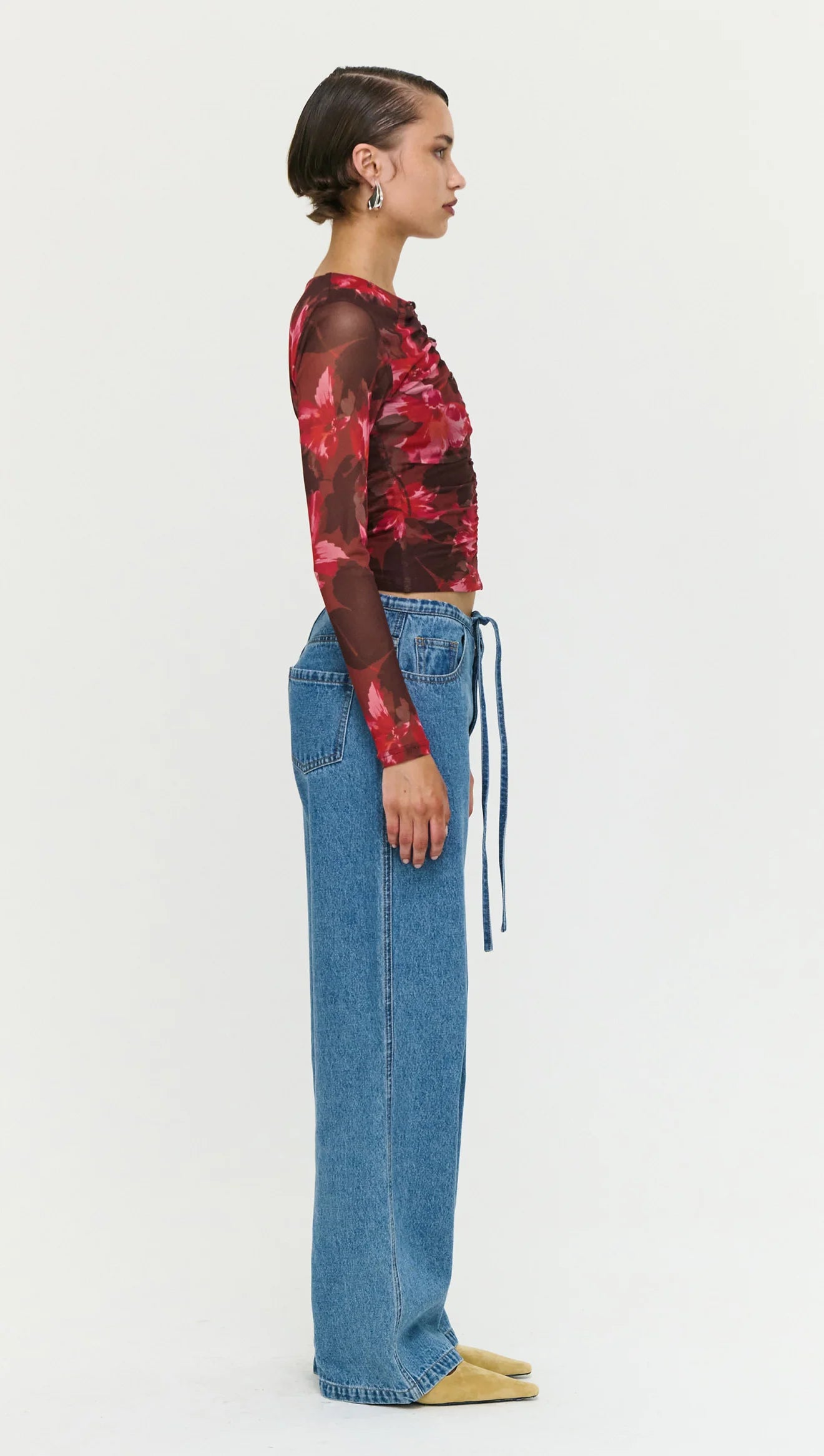 Geneva Tie Jeans- Mid Rise